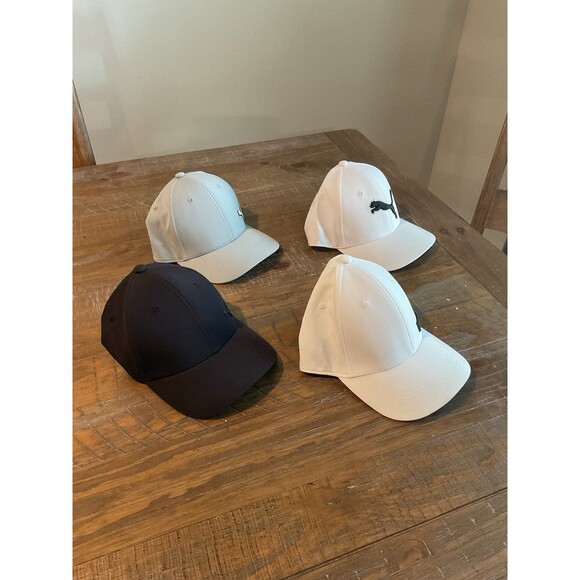 Lot Mens Golf Hots Caps PUMA Small Mediums White Black Gray Fitted Stretch - Picture 8 of 9